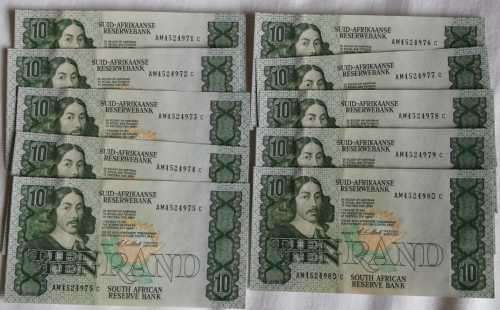 C.L.  Stals Governor of SARB. Bank note collection with signed Photo and signed letter from SARB.