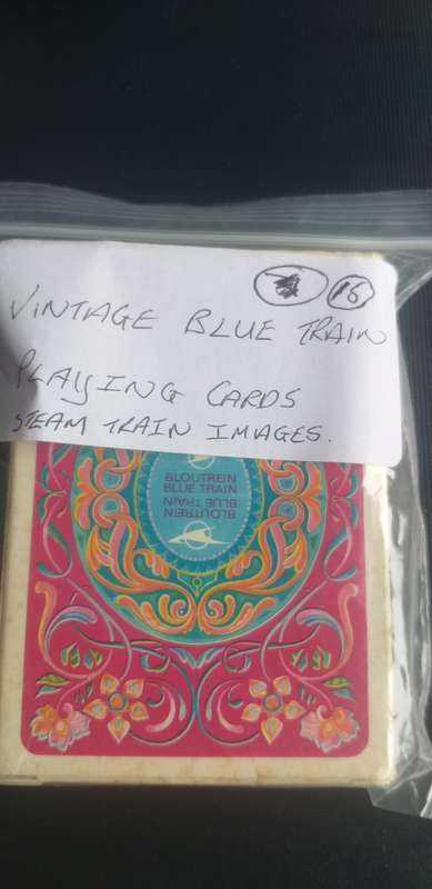 Blue train playing cards