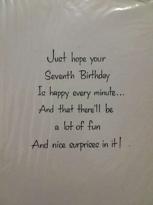 Greeting Card Happy 7th Birthday
