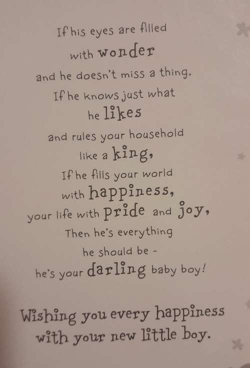 Greeting Card Congrats on Baby Boy