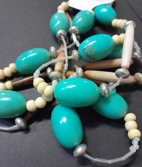String of Beads Teal and Neutral