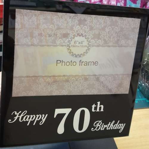 Mirrored Photo Frame Happy 70th Birthday