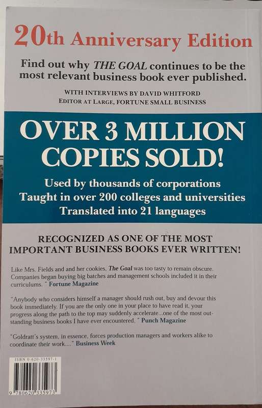 The Goal by Eliyahu M.Goldratt 20th Anniversay Edition