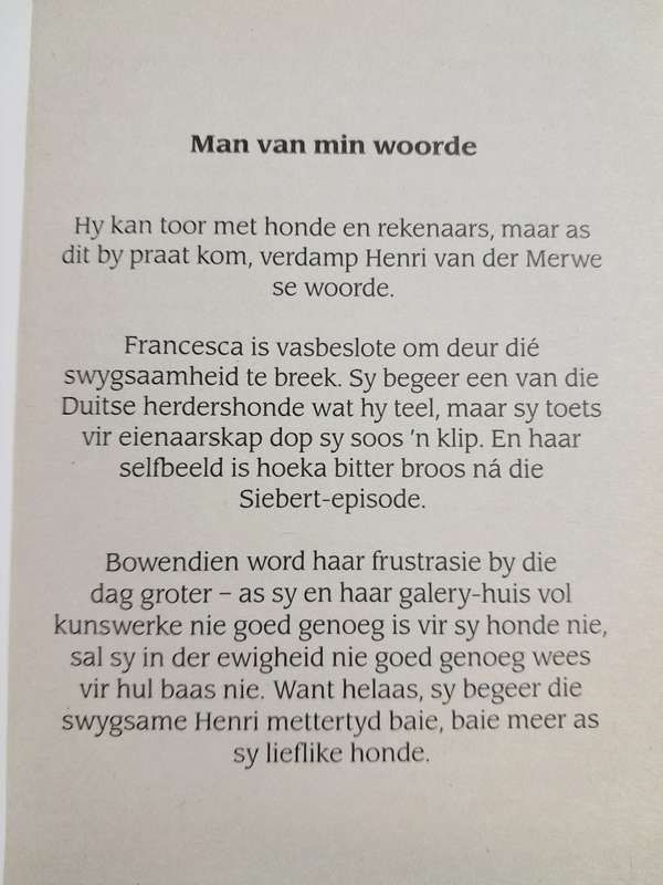 Man van min woorde deur Marie Cloete Romanza