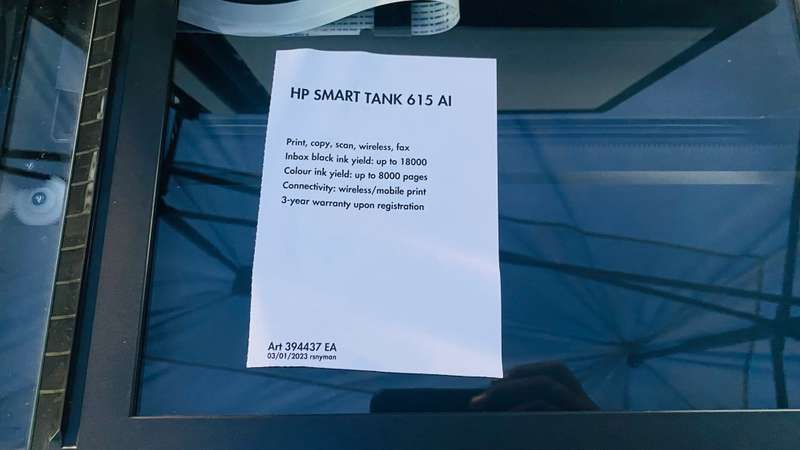 HP Smart Tank 615 All-in-One Printer