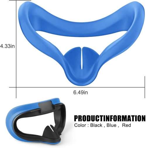 Silicone Cover for Oculus Quest 2 Headset [Sweatproof Facial Interface] Blue