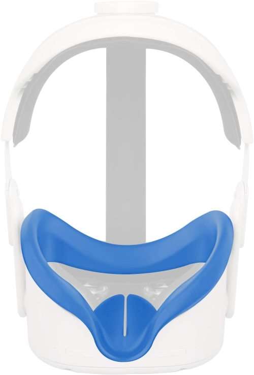 Silicone Cover for Oculus Quest 2 Headset [Sweatproof Facial Interface] Blue