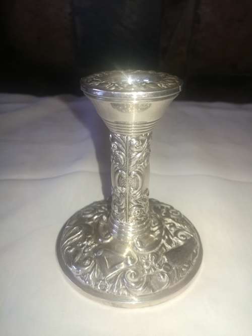 SILVER ZOOMORPHIC BIRMINGHAM HALLMARKED STERLING SILVER CANDLESTICK B&CO.