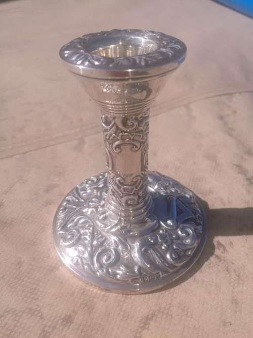SILVER ZOOMORPHIC BIRMINGHAM HALLMARKED STERLING SILVER CANDLESTICK B&CO.