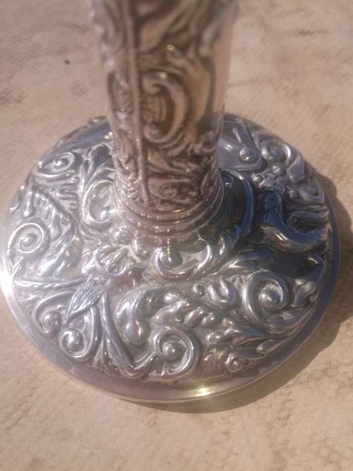 SILVER ZOOMORPHIC BIRMINGHAM HALLMARKED STERLING SILVER CANDLESTICK B&CO.