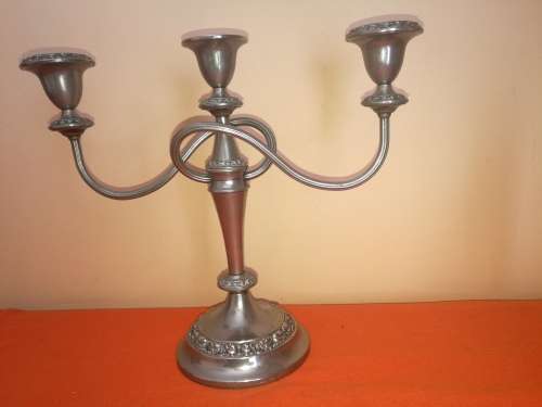 3 X ELEGANT SILVER PLATED CANDLE HOLDERS