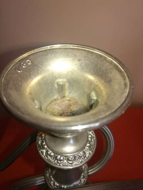 3 X ELEGANT SILVER PLATED CANDLE HOLDERS