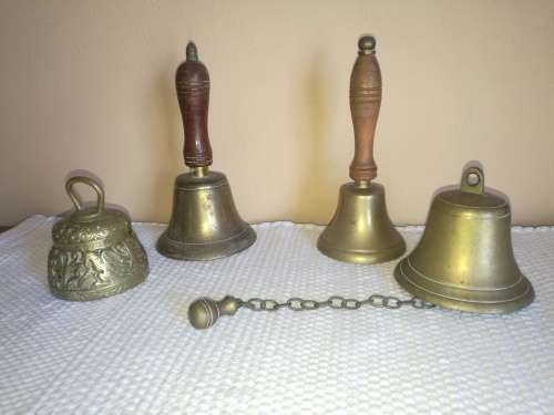 LOT OF 4 ASSORTED BRASS BELLS