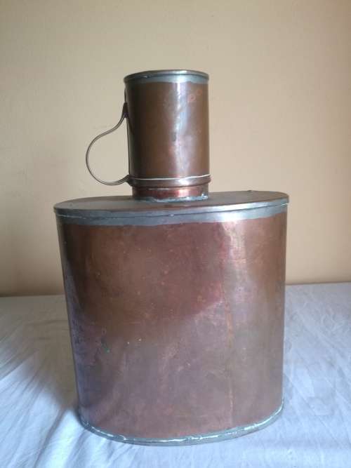2 X VERY UNUSUAL COPPER FLASKS WITH CUPS