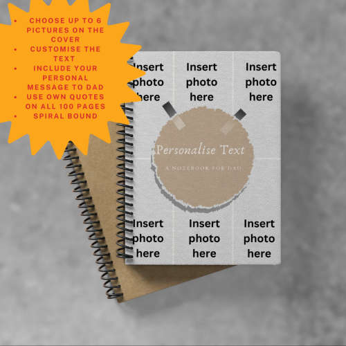 Personalised Photo Collage and Text Notebook for Father`s Day