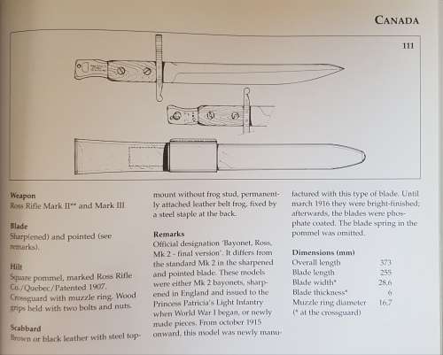 CANADIAN WW1 ROSS BAYONET MK2