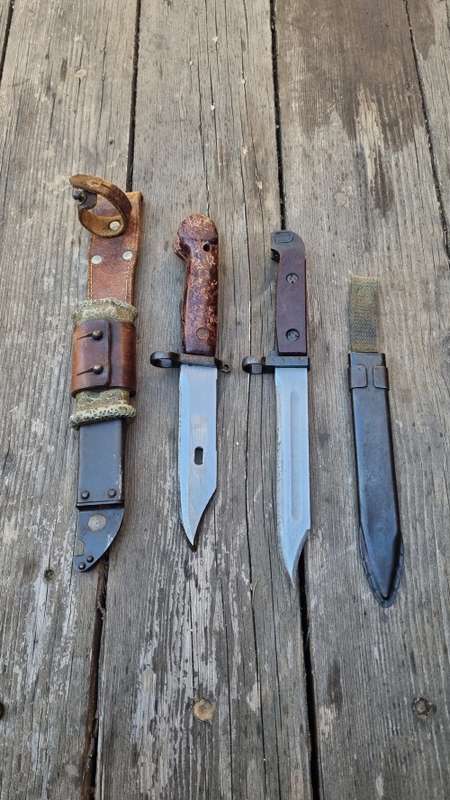 A DUO - NORTH KOREAN AND ROMANIAN AK47 BAYONET