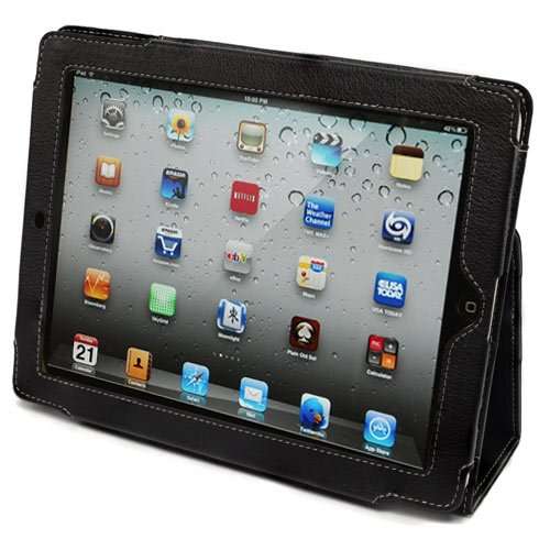 iPad 2 and iPad 3 Folding Case Cover Pouch for Apple  (Black)