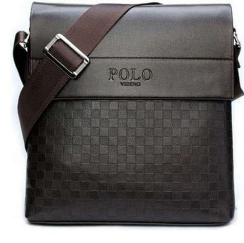STUNNING leather Messenger bag Black