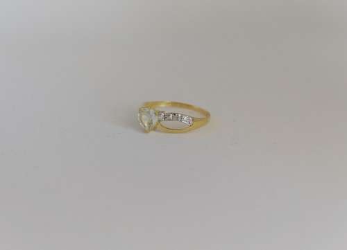 WOW*heart shaped AQUAMARINE diamond ring