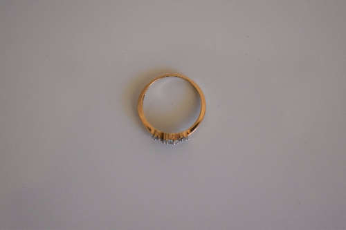 *WOW* 21 diamond flower cluster ring SOLID GOLD 9k