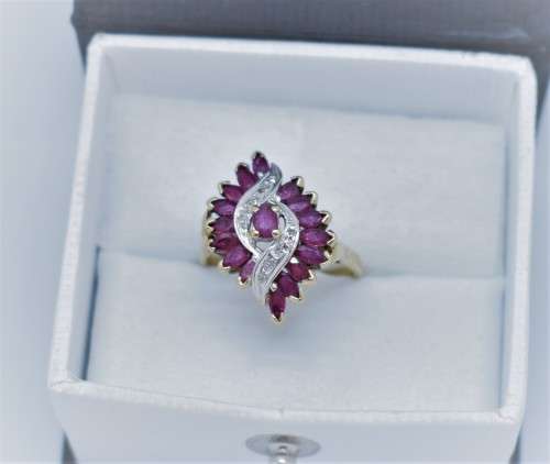 *INCRDIBLE*precious over 1ct RUBY DIAMOND ring 10k gold