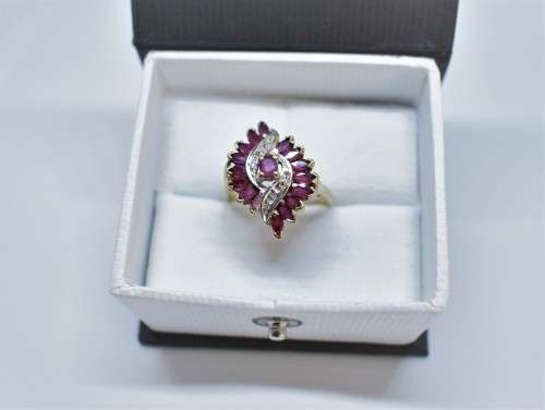 *INCRDIBLE*precious over 1ct RUBY DIAMOND ring 10k gold