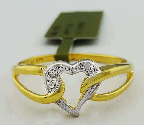14k solid gold diamond heart shape PROMISE ENGAGEMENT RING
