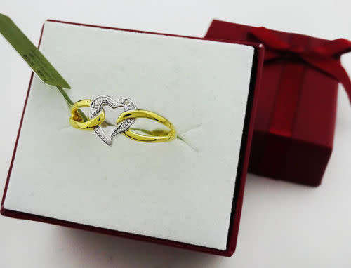 14k solid gold diamond heart shape PROMISE ENGAGEMENT RING