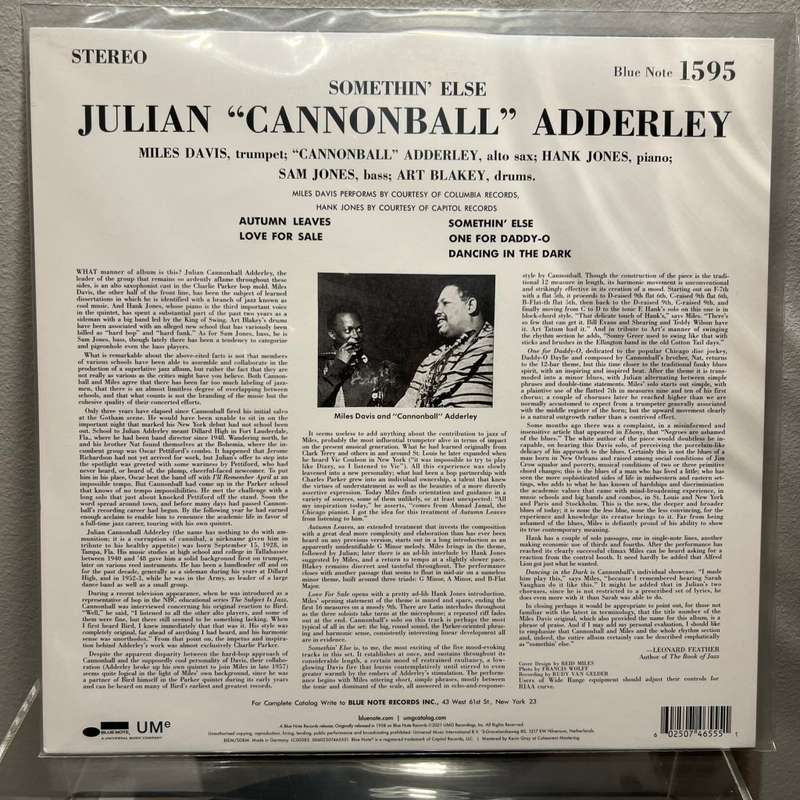 Cannonball Adderley - Somethin` Else (Vinyl record)