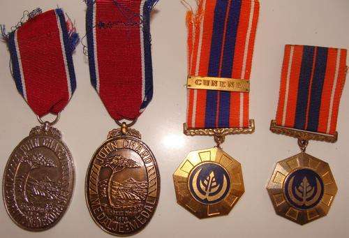 Medal Lot: John Chard Medal and Decoration UNNUMBERED with 2 Pro Patria with Gunene Clasp