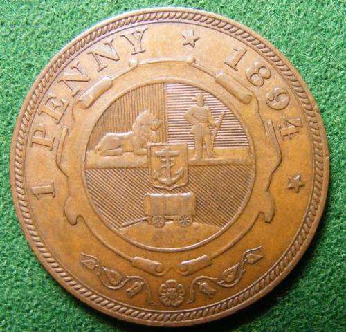 1894 PAUL KRUGER PENNY. RARE WITH LOW MINTAGE OF 10769