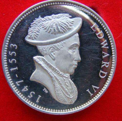 EDWARD VII  PROOF STERLING SILVER MEDAL.  20 GRAMS IN SA MINT BOX