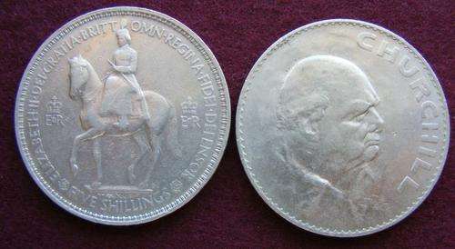 1953 ELIZABETH  CORONATION CROWN +CHURCHILL CROWN