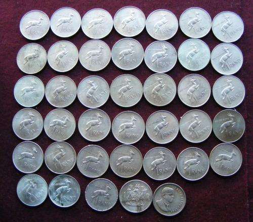 40  R1  RSA  SILVER  COINS 1966 TO 1969 MOST UNC.  15 GRAM  80% SILVER