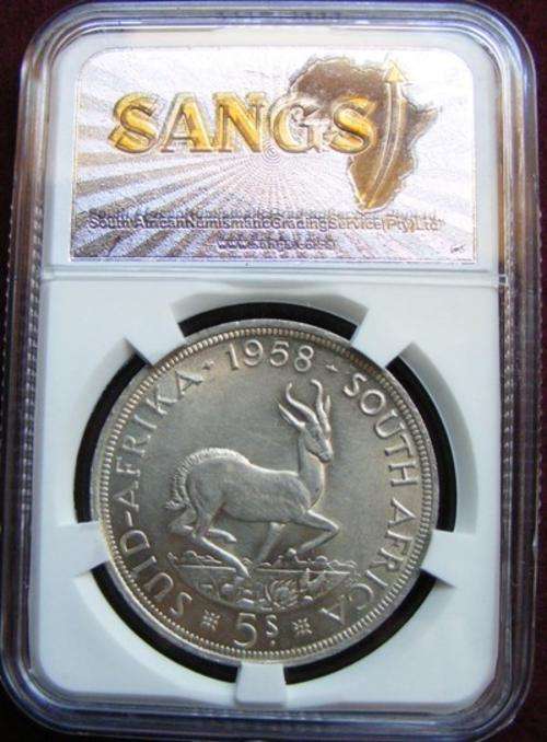 1958 graded SA UNION SILVER 5/  MS 60
