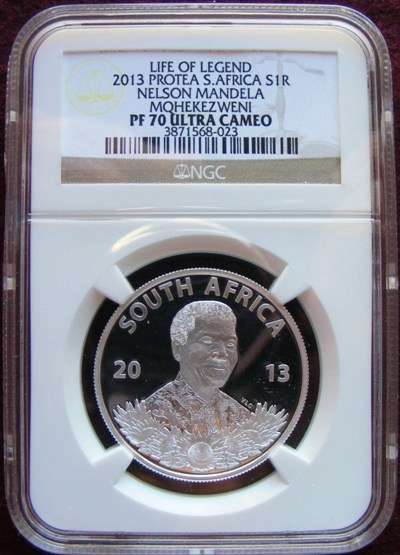 Mandela 2013  PROTEA   LIFE OF LEGEND.  NGC GRADED PF 70