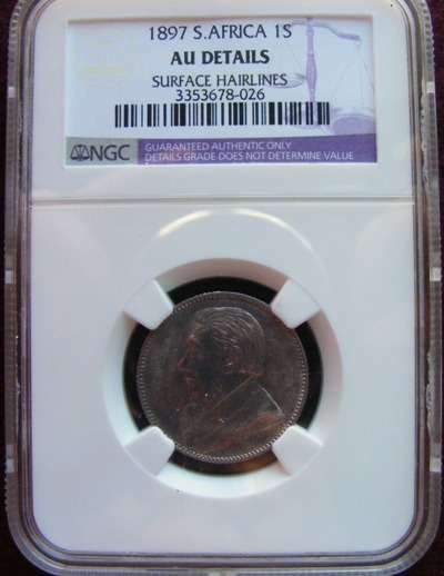 1897 GRADED ZAR 1S   NGC GRADED AU DETAILS  HERNS VALUE=R3700
