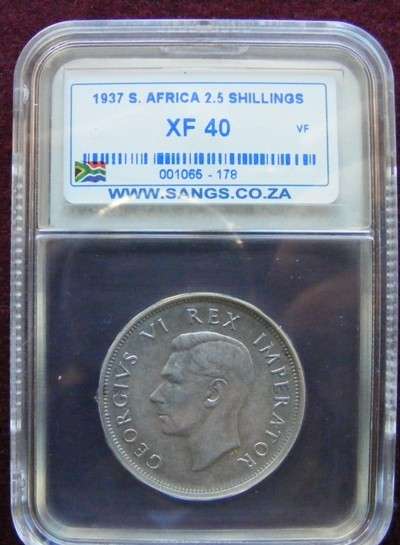 1937   graded SA UNION HALF CROWN XF 40