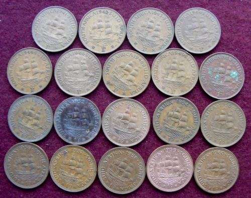 Set of 19 pennies from41 to 60.   no 47.