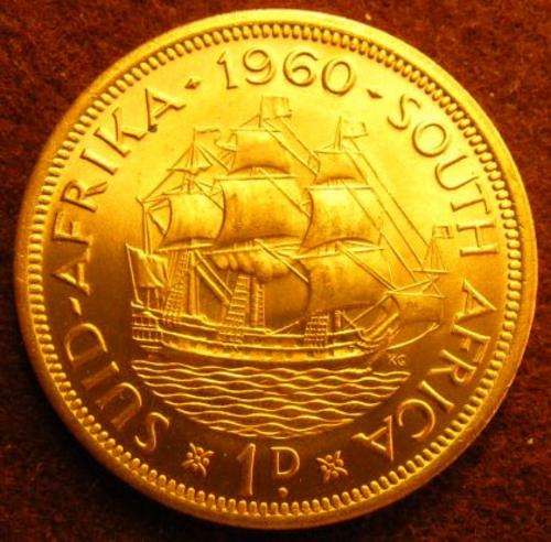 1960 SA UNION . B/UNC PENNY VERY DIFFICULT TO GET IN THIS CONDITION
