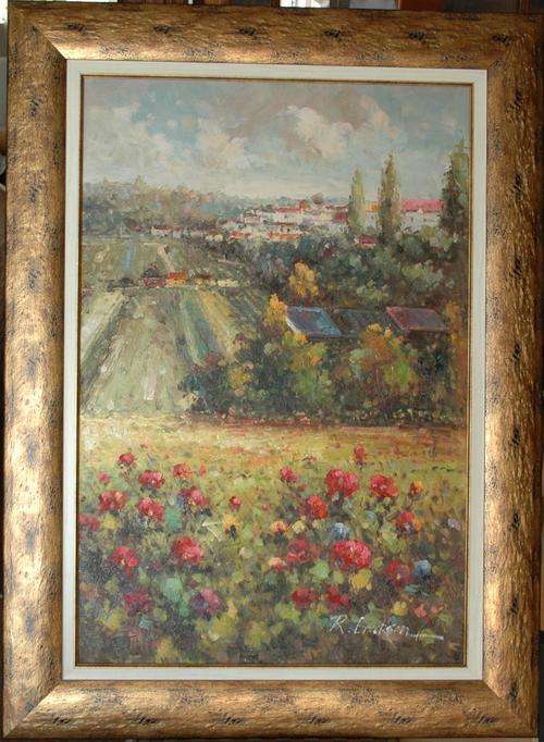 ***R ERICKSON *** LARGE (1130 * 830) FRAMED OIL *** BEAUTIFUL
