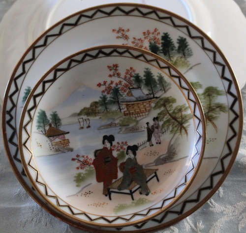 JAPANESE/CHINESE SIDE PLATE AND SAUCER VERY FINE