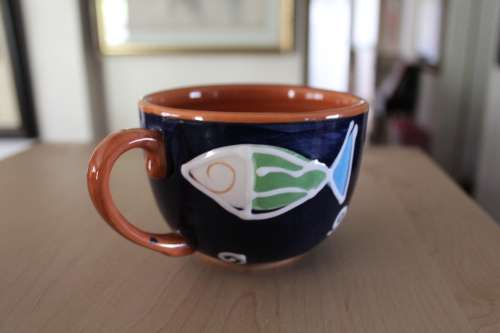 Cup and saucer (7 sets available) - Most beautiful Capuccino cups (large)