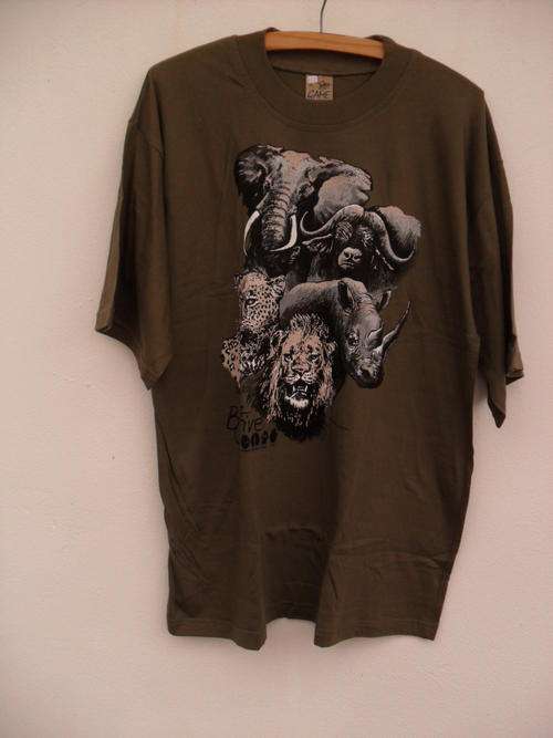 Olive Green T shirt with Big 5 heads