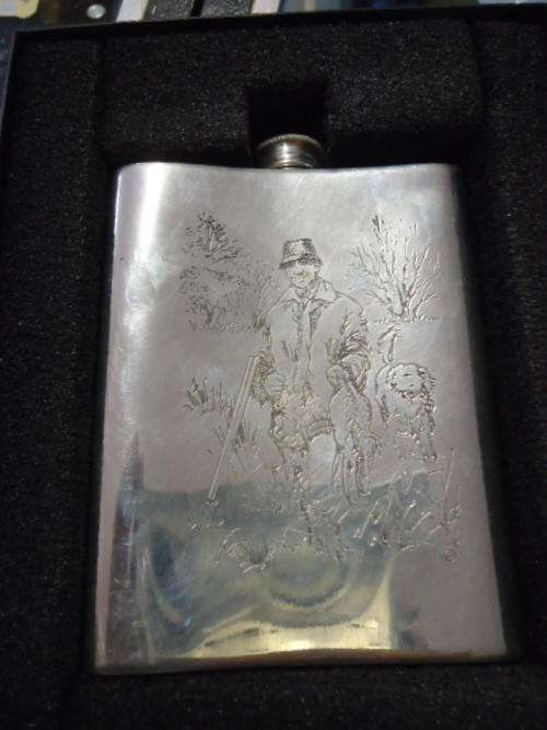 Geniune Wentworth Vintage Pewter Spirit Flask - Good condition