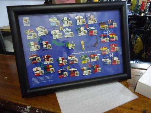 2010 Miniature Team shirts framed for all participating countries - Official Product