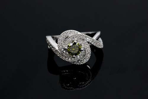 S925 SILVER DIAMOND CZ WHITE GOLD PLATED RING SIZE 9