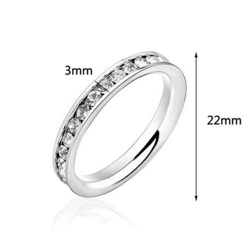 STAINLESS STEEL WHITE ETERNITY RING SIZE 10