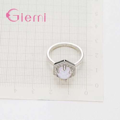 UNIQUE OPAL CZ SILVER RING
